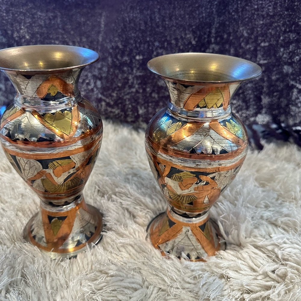 Egyptian metal vase
